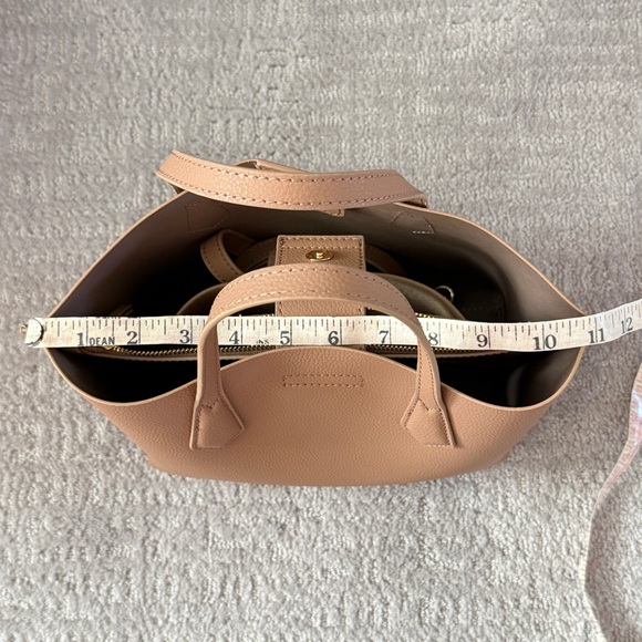 Quince Italian Leather Small Triple Compartment Tote / Cappuccino - Picture 11 of 13